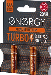 Батарейка алкалиновая ENERGY  Turbo LR03/2B (АAА) (107048)