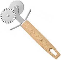 Нож д/теста 2-х роликовый ASTELL  (AST-002-TF33, пластик.ручка "под дерево")  KITCHENTOOL