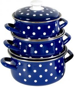 Набор посуды г.Керчь  (3-1)  МОНИКА сфер. (1.5/2.0/3.0) синяя
