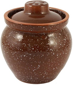 Горшок для жаркого  керам. ЛОМОНОСОВСКАЯ КЕРАМИКА   600 мл  (1Г3мк-6) традиционный (мрамор коричневый)