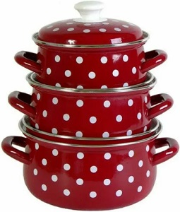 Набор посуды г.Керчь  (3-1)  МОНИКА сфер. (1.5/2.0/3.0) красная