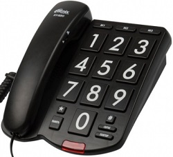 Телефон RITMIX RT-520  black (Большие кнопки и Крупн.цифры)