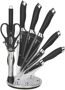 Набор ножей ZEIDAN  Z-3127  9 пр (5 ножей, пластик.ручки)