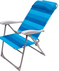 Кресло складное шезлонг  НИКА  (К2/С) (8 положений, сетчат, ПВХ) Синий